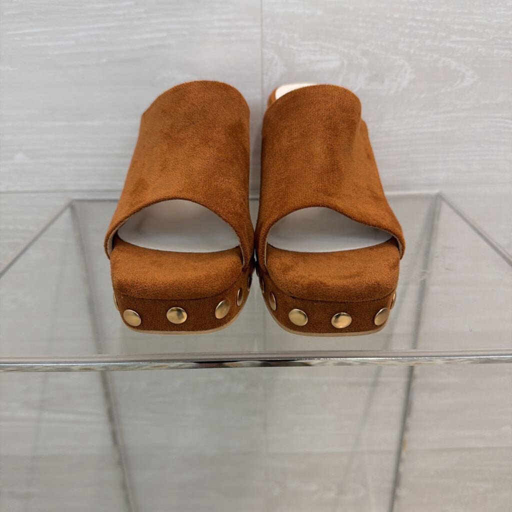 Oasis Society Brown Suede The Leona Block Heels 8.5