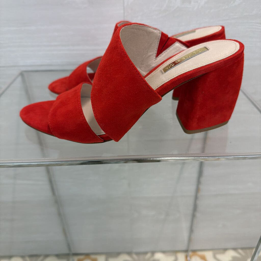 Louise et Cie Kapa Red Suede Strappy Heels 8.5