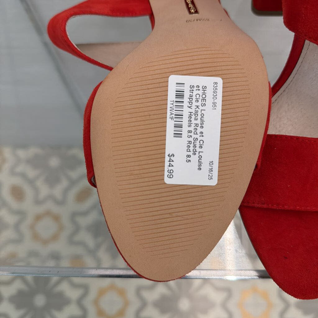 Louise et Cie Kapa Red Suede Strappy Heels 8.5