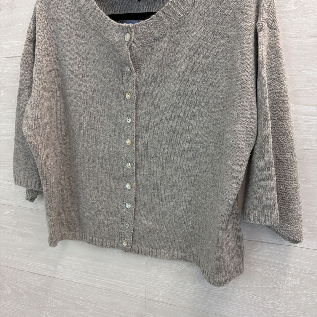 Vici Grey Button Front Cardigan Sweater Large