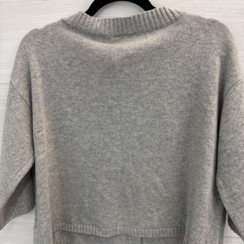 Vici Grey Button Front Cardigan Sweater Large