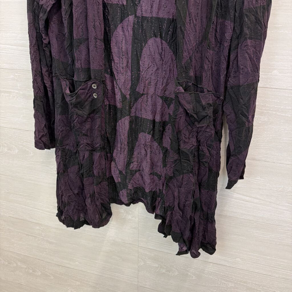 Chalet et ceci Amara Crinkle Mesh Kimono Top Large