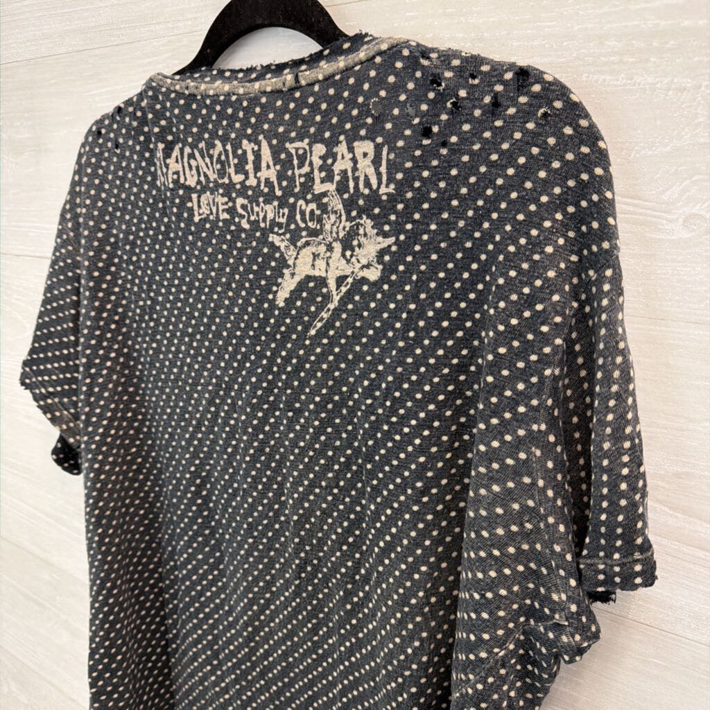 Magnolia Pearl Grey/ Cream Polka Dot Short Sleeve Top One Size