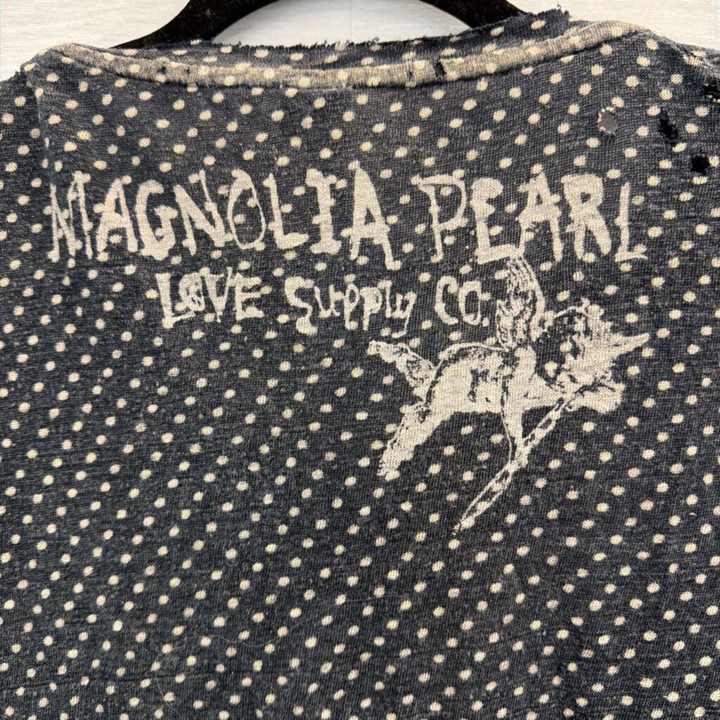 Magnolia Pearl Grey/ Cream Polka Dot Short Sleeve Top One Size