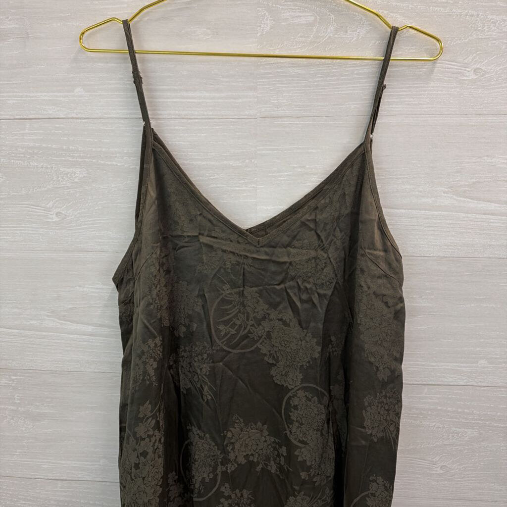 Natural Life Green Silky Print Maxi Dress Large