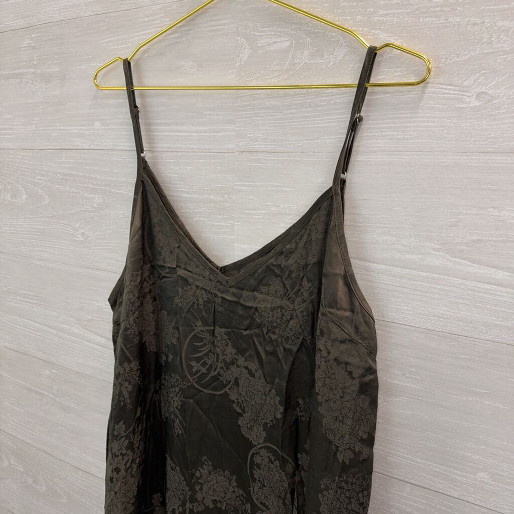 Natural Life Green Silky Print Maxi Dress Large