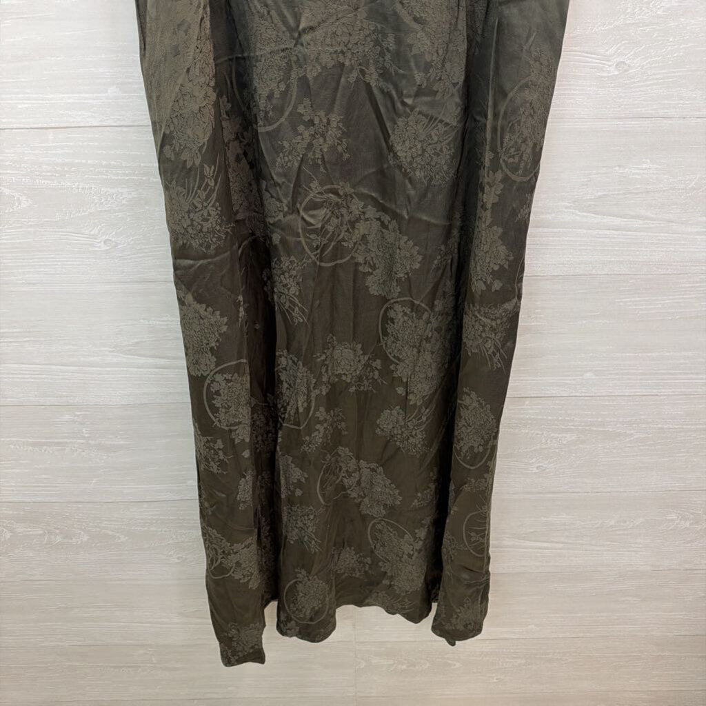 Natural Life Green Silky Print Maxi Dress Large