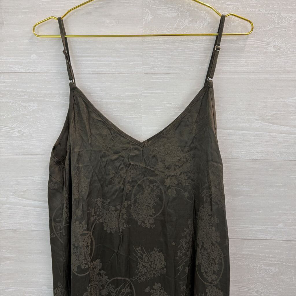 Natural Life Green Silky Print Maxi Dress Large