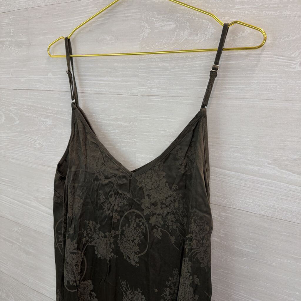Natural Life Green Silky Print Maxi Dress Large