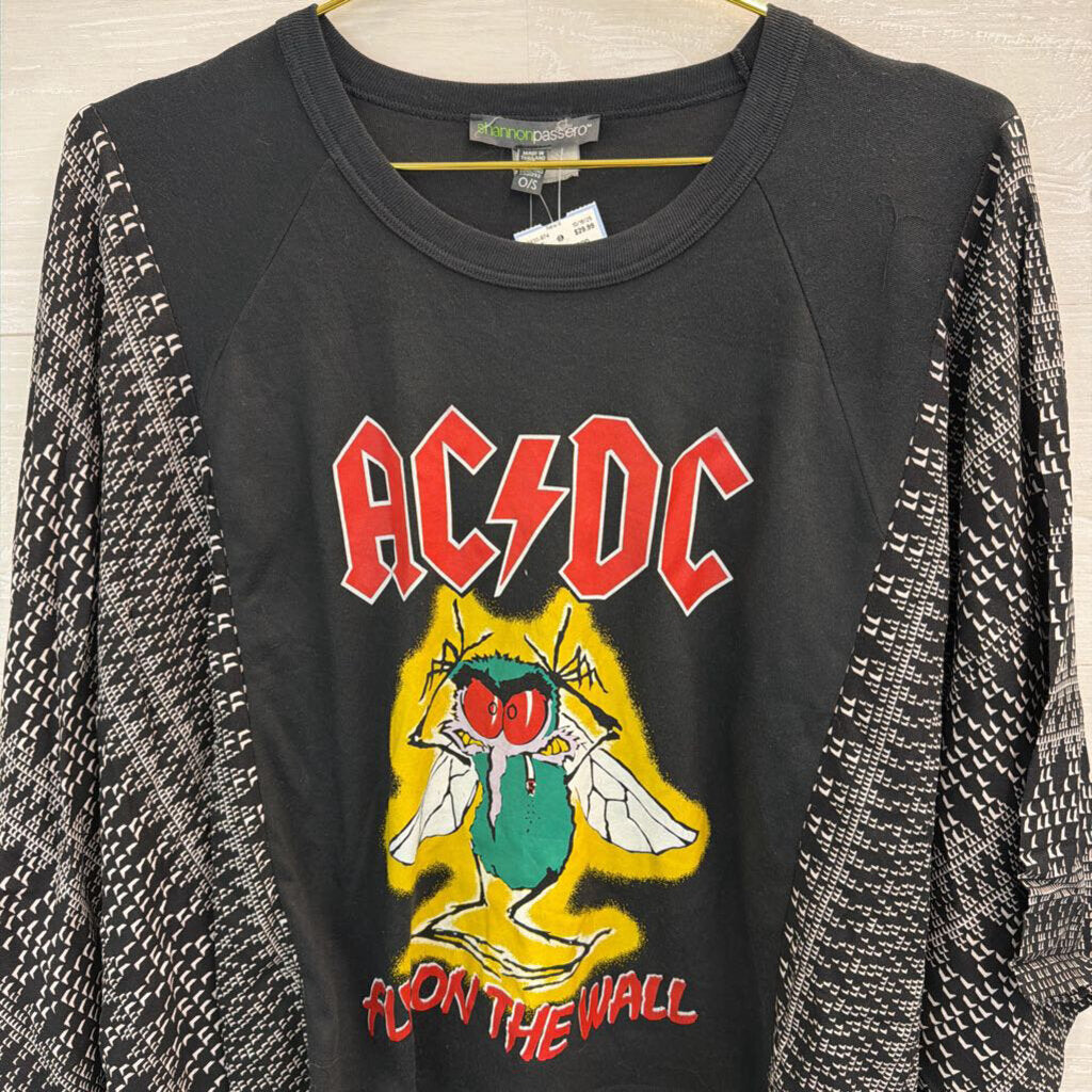Shannon Passero Black/ Multi ACDC Print Top One Size