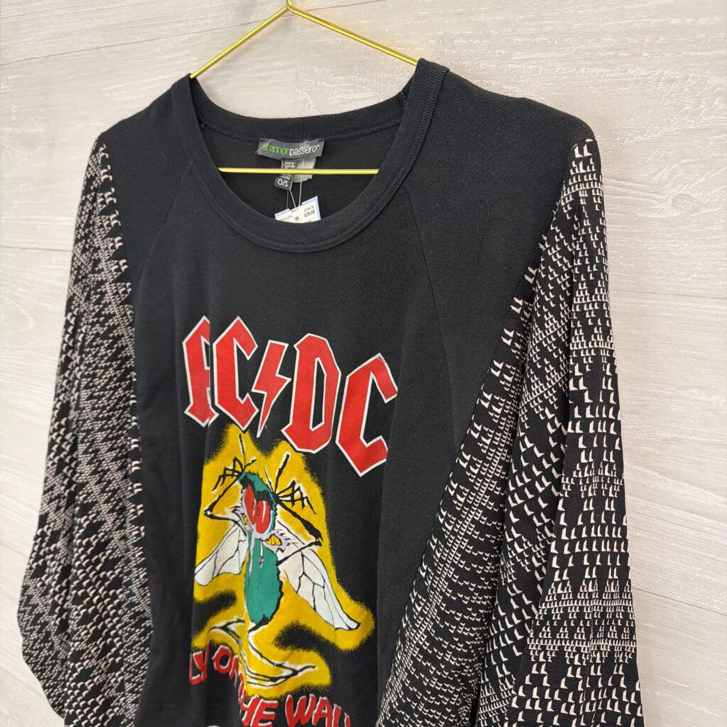 Shannon Passero Black/ Multi ACDC Print Top One Size