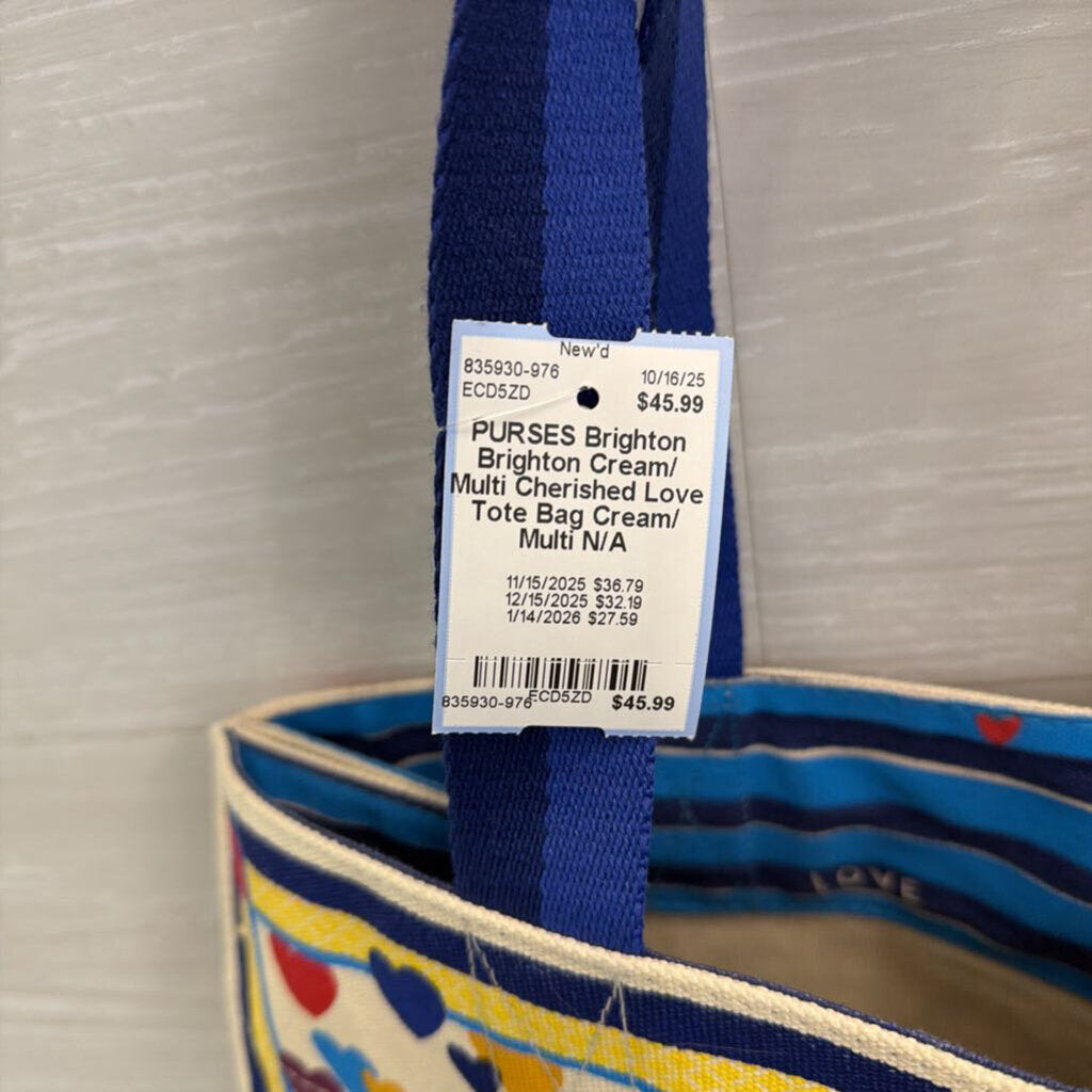 Brighton Cream/ Multi Cherished Love Tote Bag