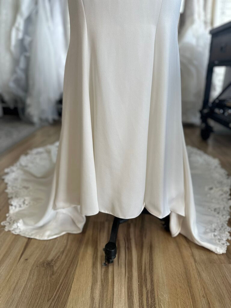 Essense of Australia D2238 Lace Cut Out Crepe Wedding Dress 10