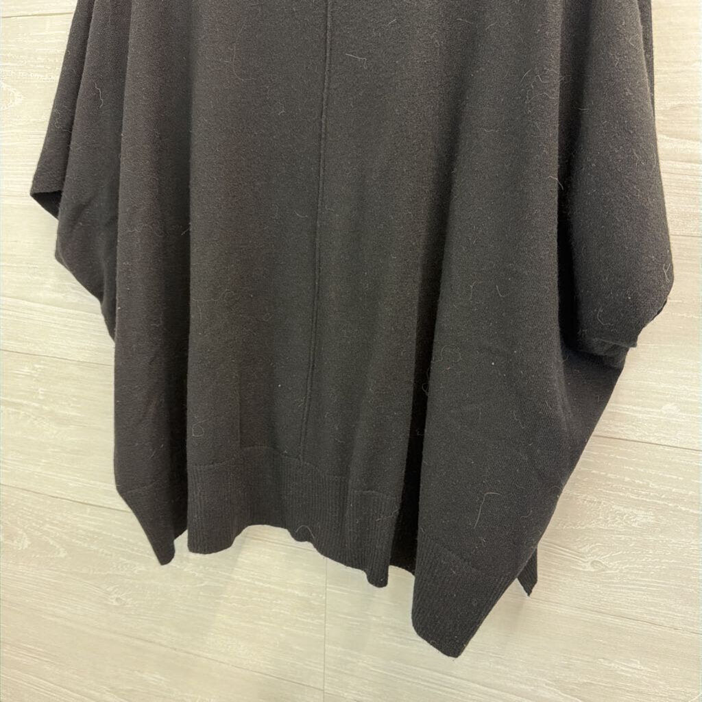 Kerisma Black Short Sleeve Mock Neck Boxy Sweater Top One Size