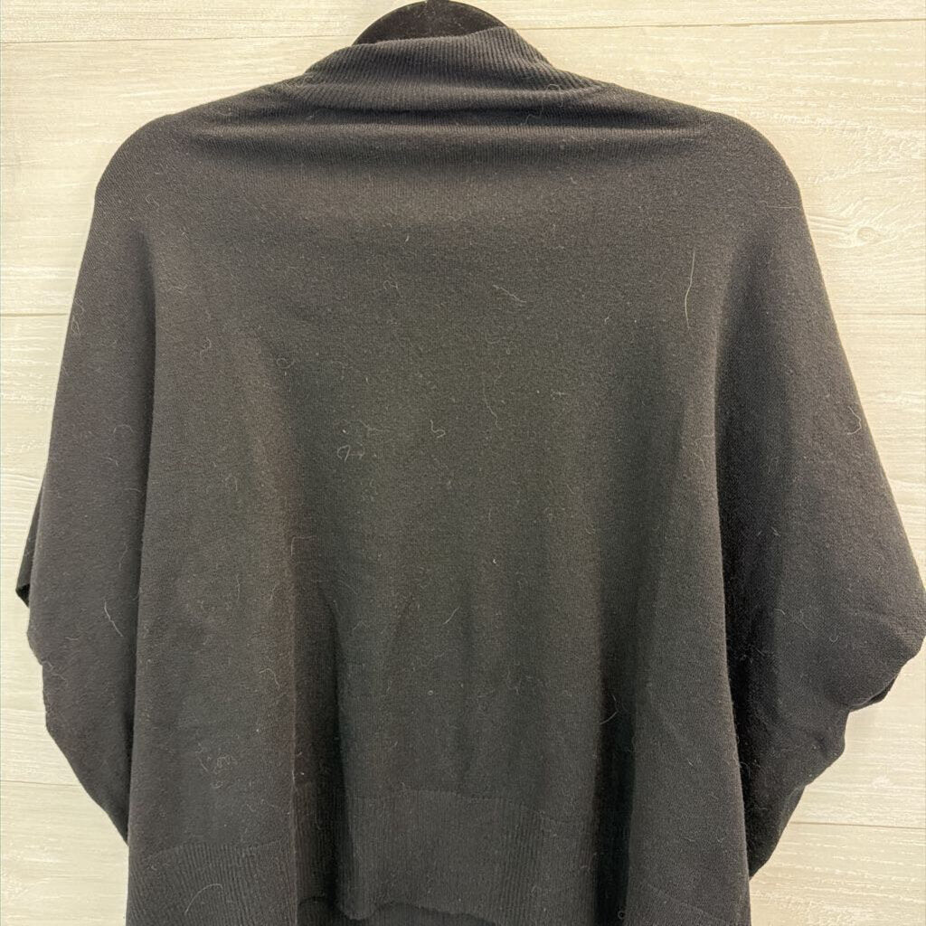 Kerisma Black Short Sleeve Mock Neck Boxy Sweater Top One Size