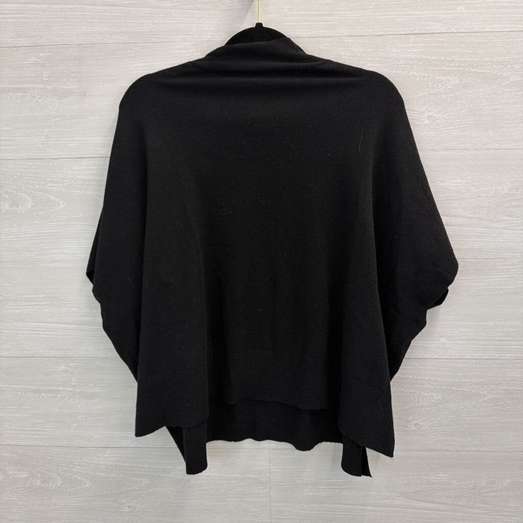 Kerisma Black Short Sleeve Mock Neck Boxy Sweater Top One Size