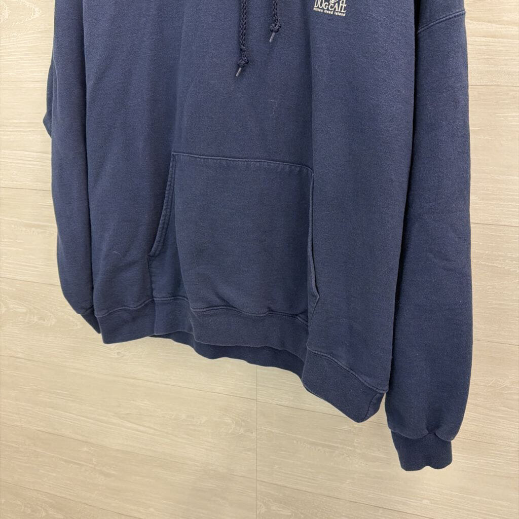 The Salty Dog Cafe Navy Graphic Hoodie Large