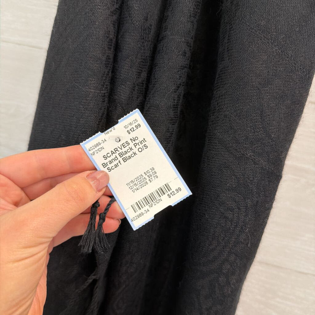 Black Print Scarf