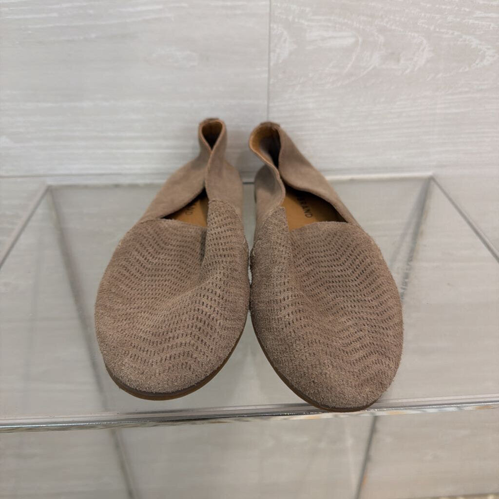 Lucky Brand Grey Suede Perforate Flats 7.5