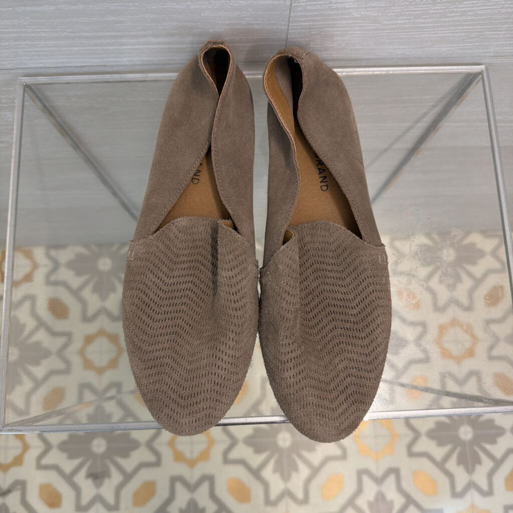 Lucky Brand Grey Suede Perforate Flats 7.5