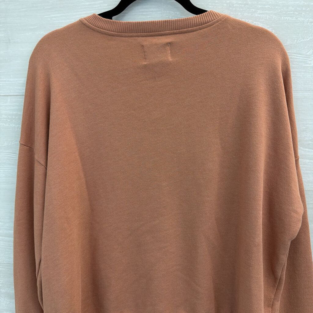 American Eagle Mauve Pink Cinch Waist Henley Top Extra Small