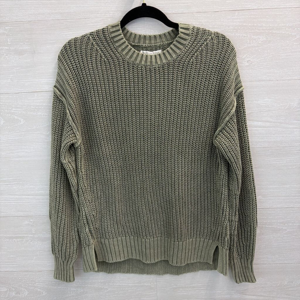 American Eagle Green Knit Cropped Sweater XXS