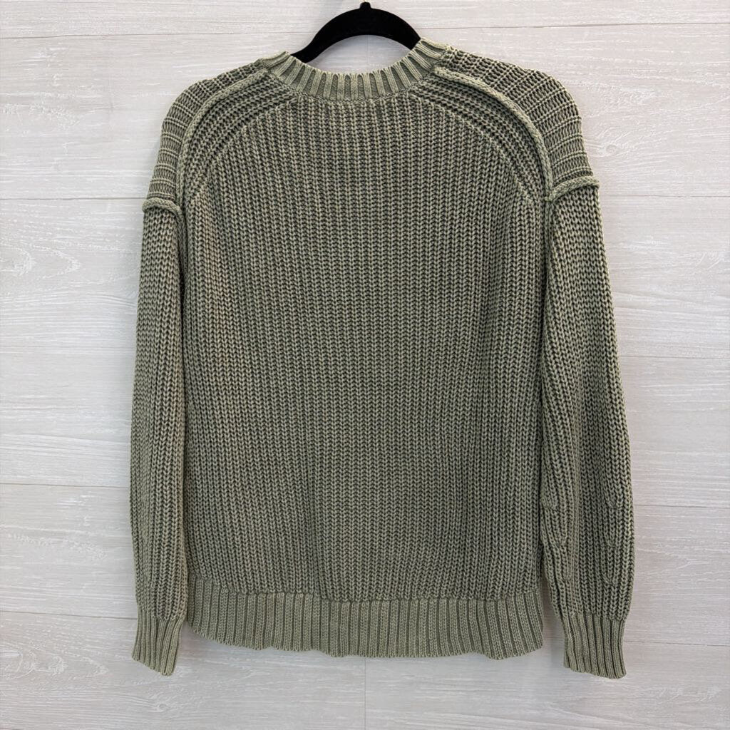 American Eagle Green Knit Cropped Sweater XXS