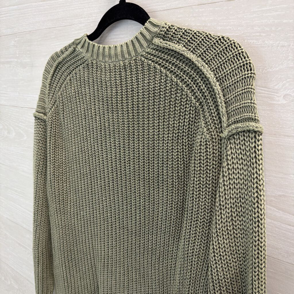 American Eagle Green Knit Cropped Sweater XXS