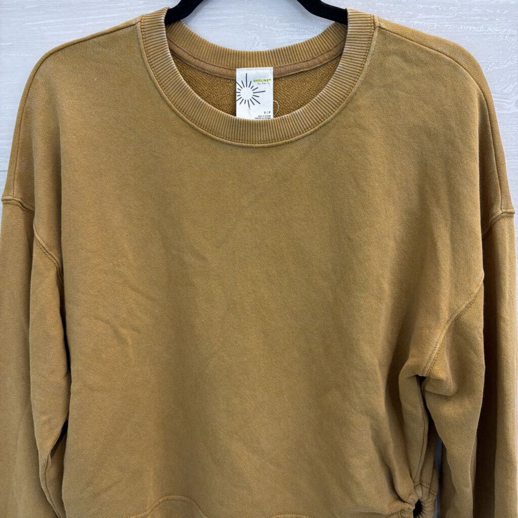 Offline by Aerie Brown Cropped Long Sleeve Top Small