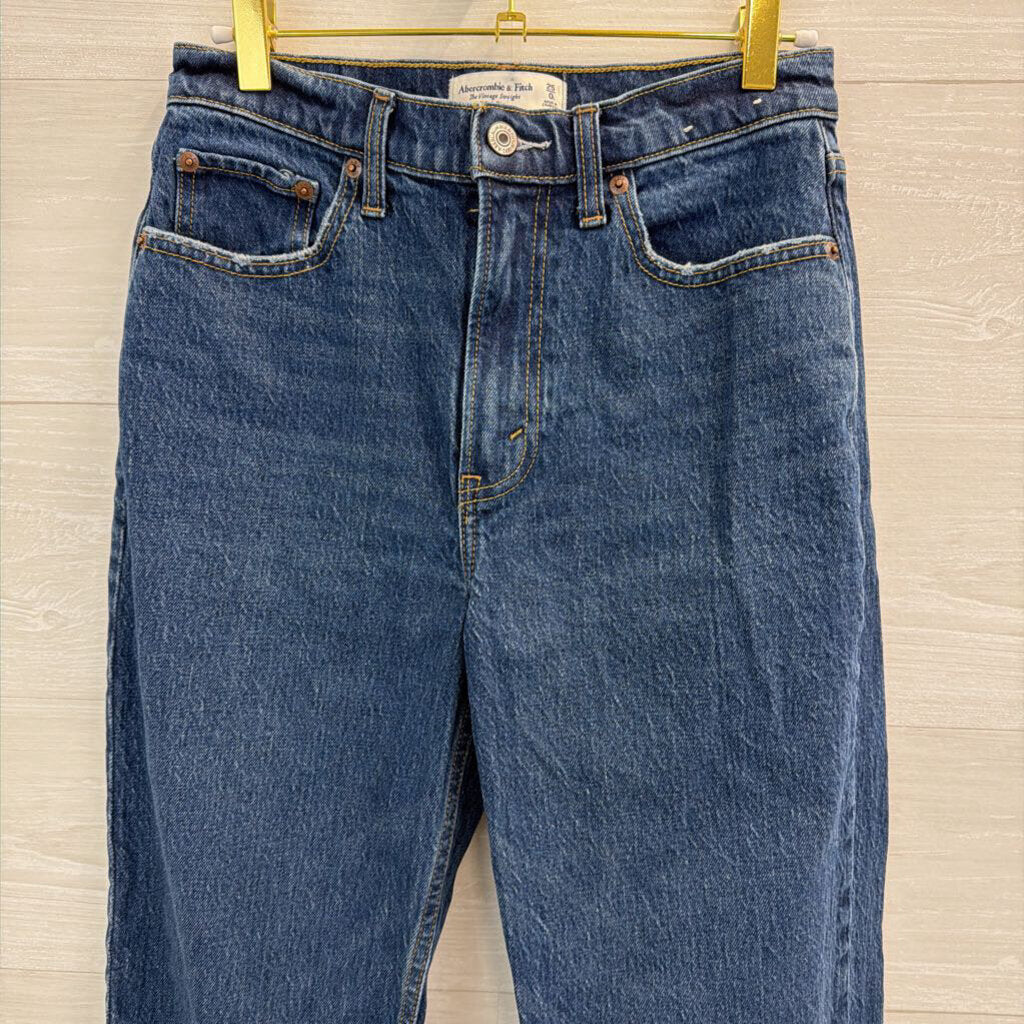 Abercrombie and Fitch Dark Wash The Vintage Straight High Rise Jeans 25L
