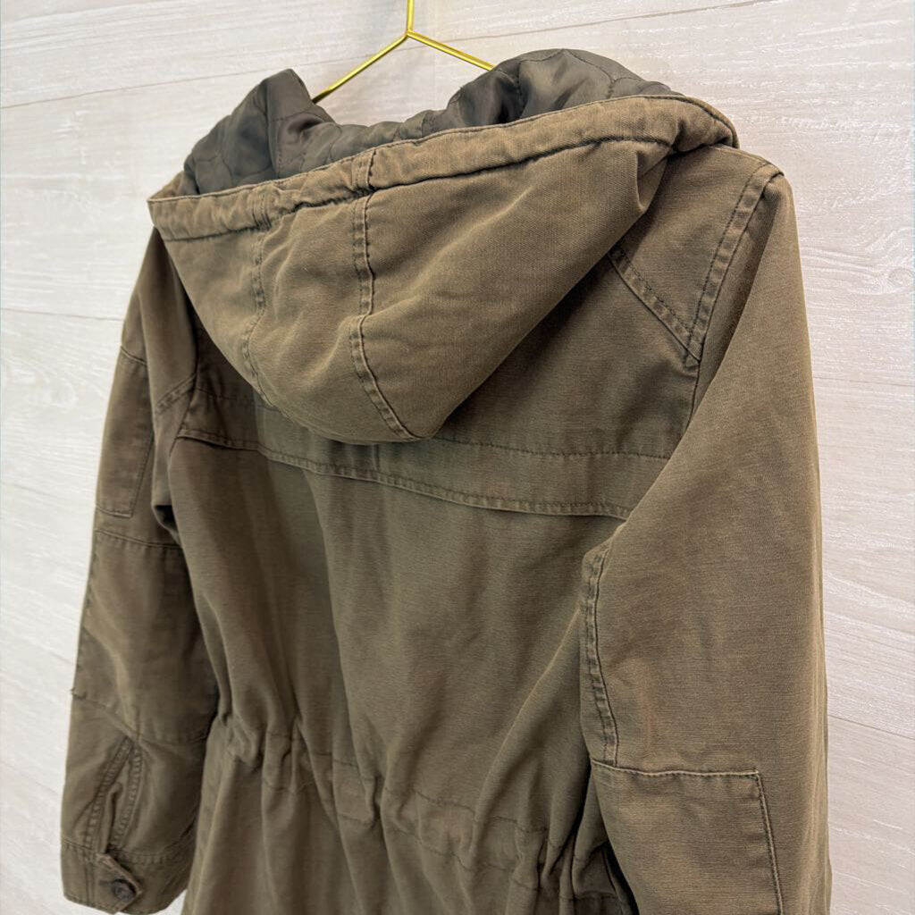 Levi Green Hooded Military Zip Up Jacket Small