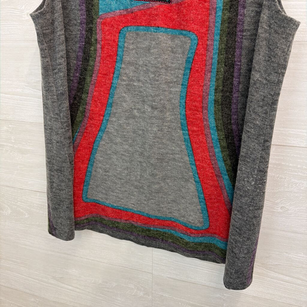 Adore Green/ Multi Embroidered Neckline Tank Extra Large