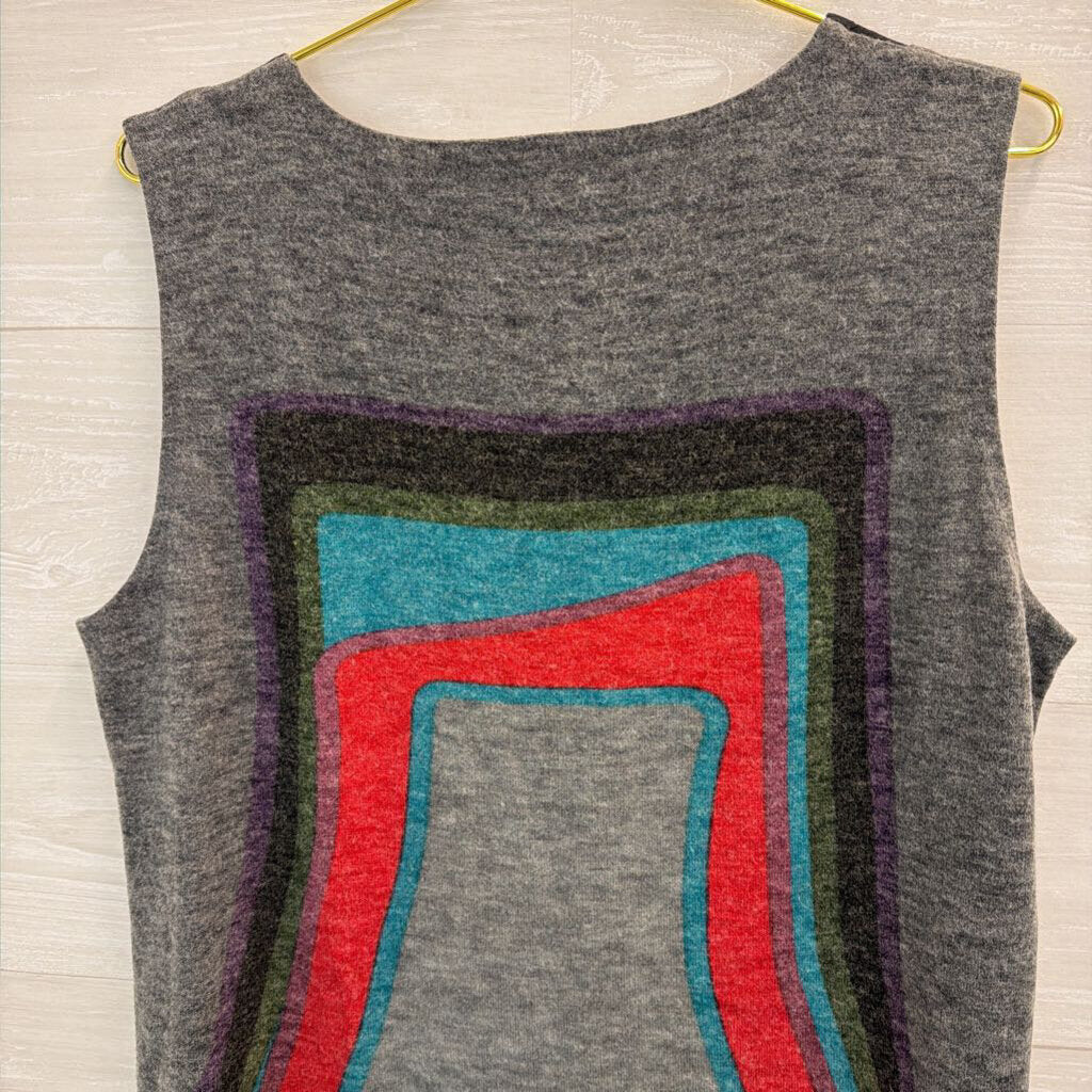 Adore Green/ Multi Embroidered Neckline Tank Extra Large
