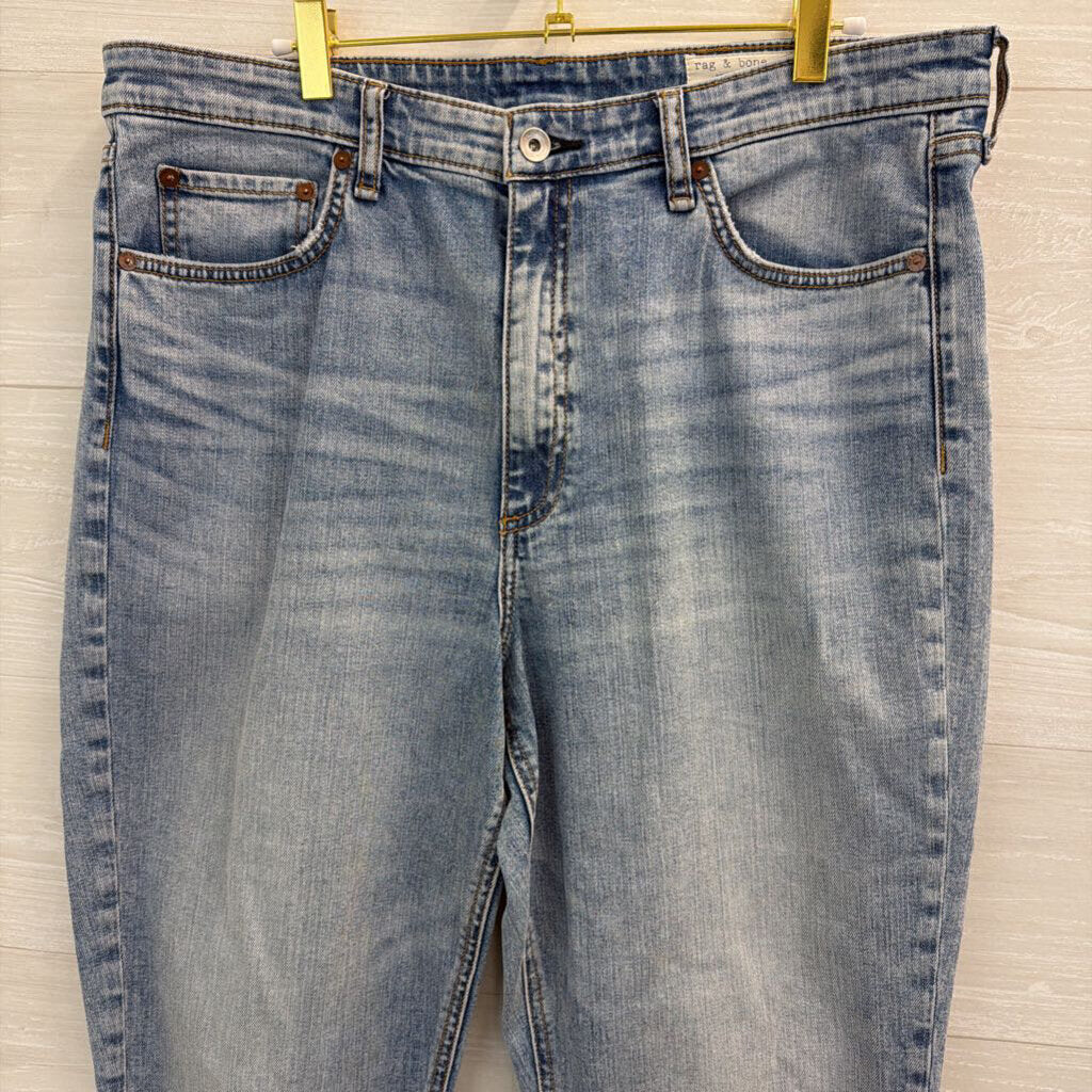 Rag and Bone Light Wash Nina High Rise Ankle Cigarette Jeans 34