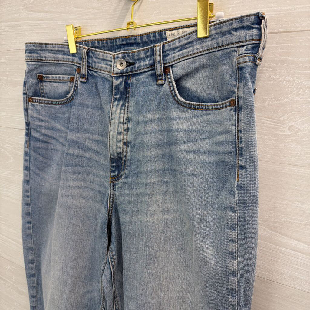 Rag and Bone Light Wash Nina High Rise Ankle Cigarette Jeans 34