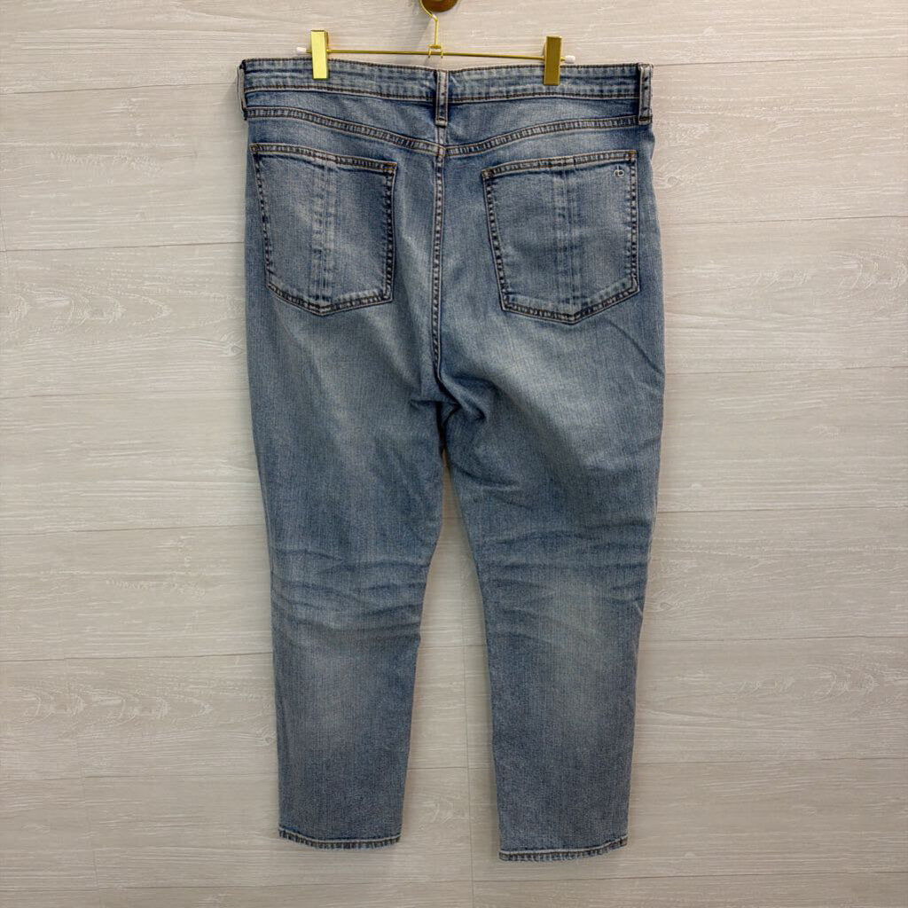 Rag and Bone Light Wash Nina High Rise Ankle Cigarette Jeans 34