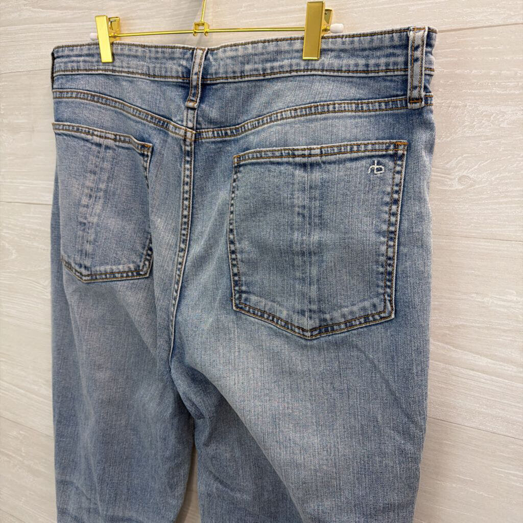 Rag and Bone Light Wash Nina High Rise Ankle Cigarette Jeans 34
