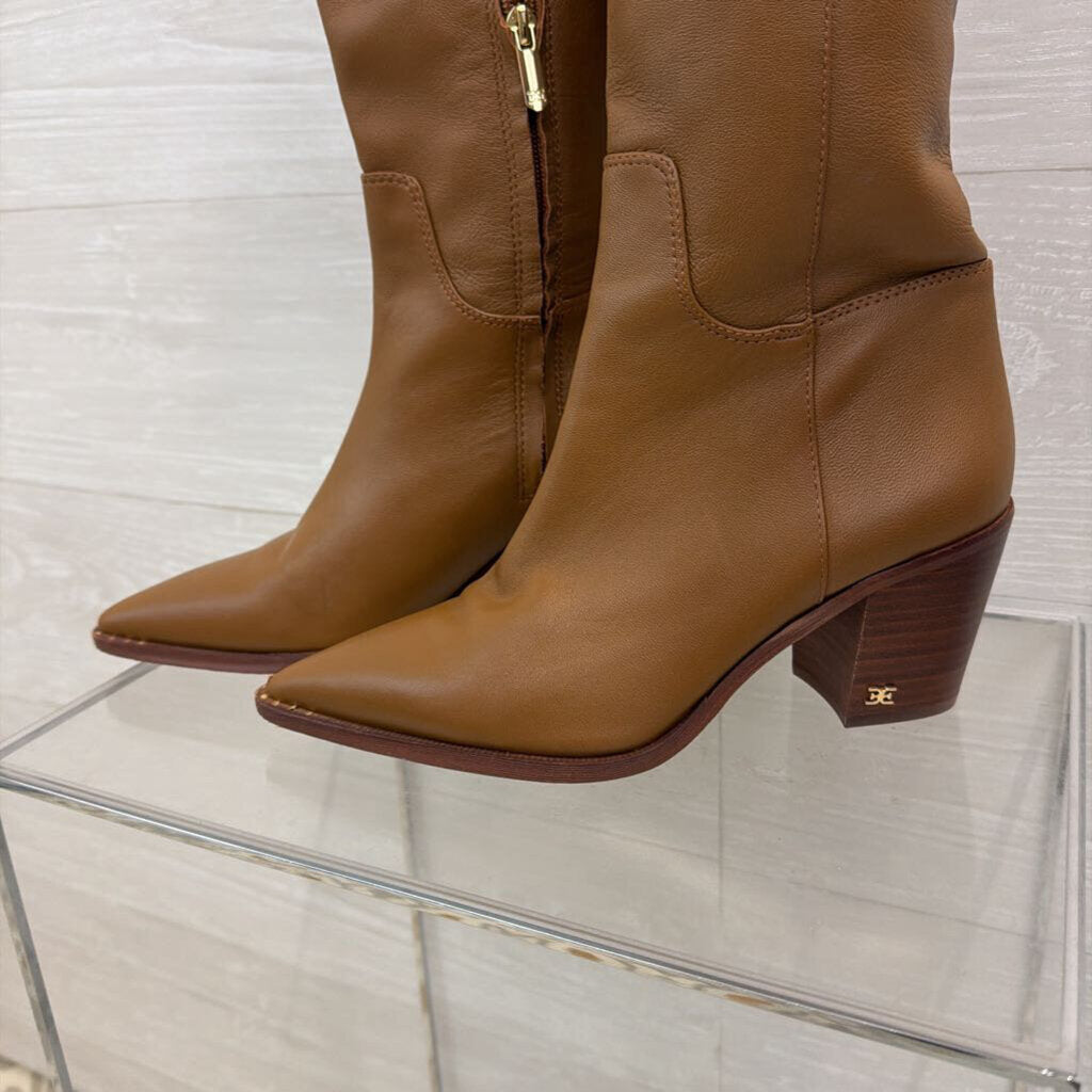 Sam Edelman Brown Leather Lindsey Pointed Toe Knee High Boots 9.5