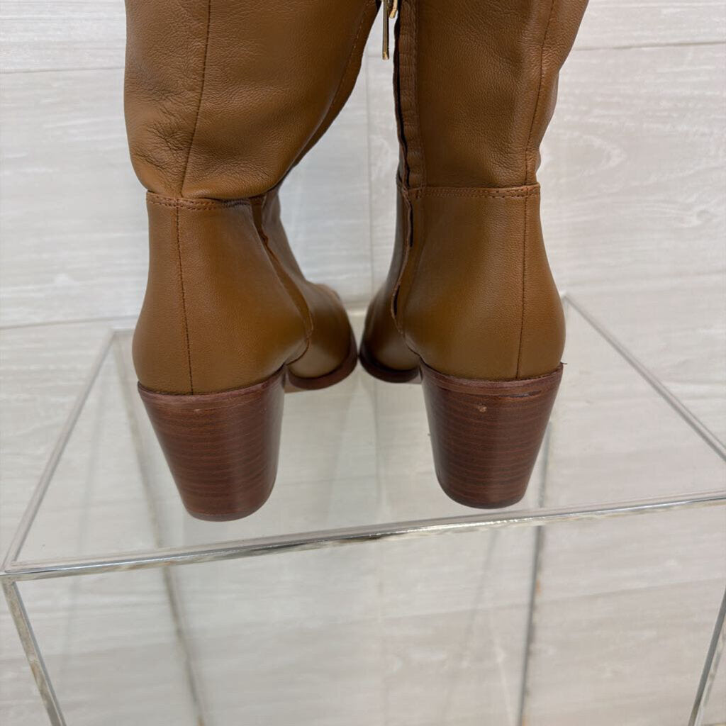 Sam Edelman Brown Leather Lindsey Pointed Toe Knee High Boots 9.5