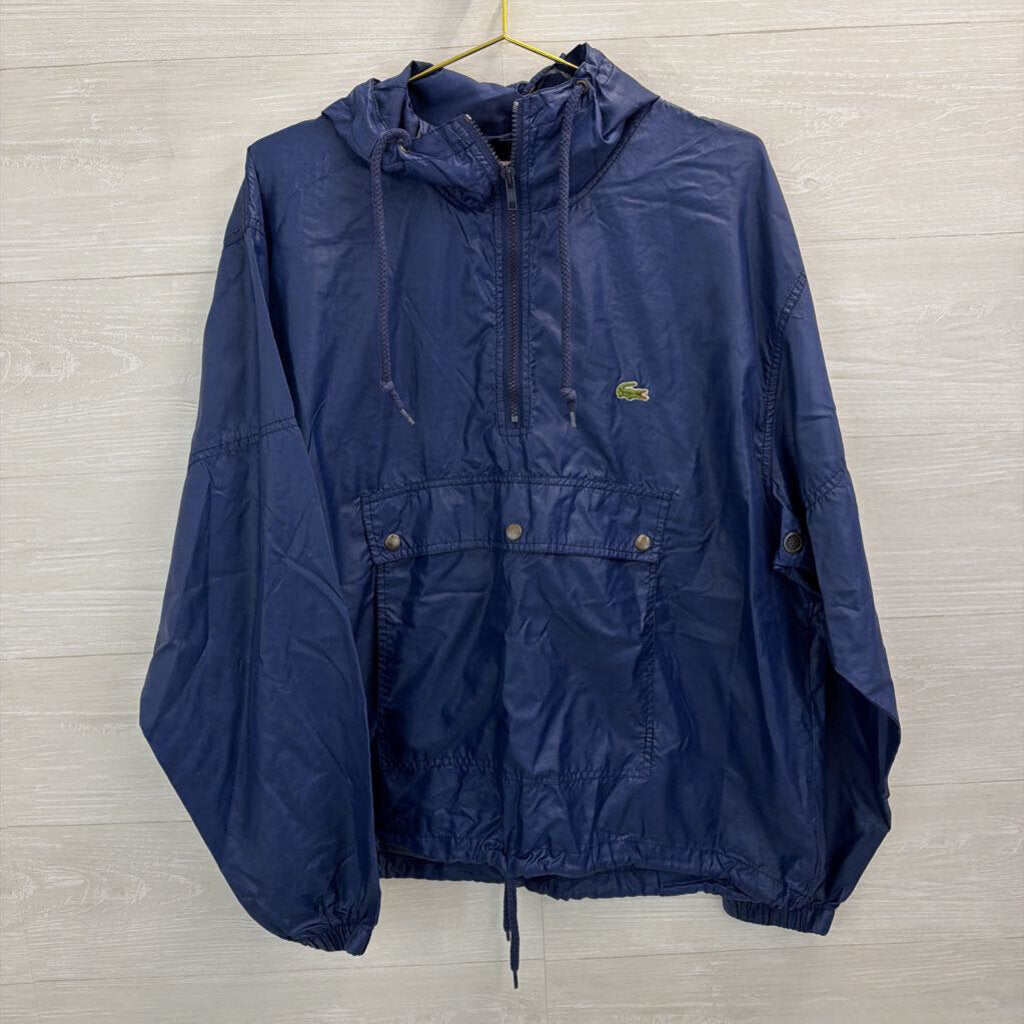 Izod Lacoste Blue Pullover Windbreaker Jacket Large