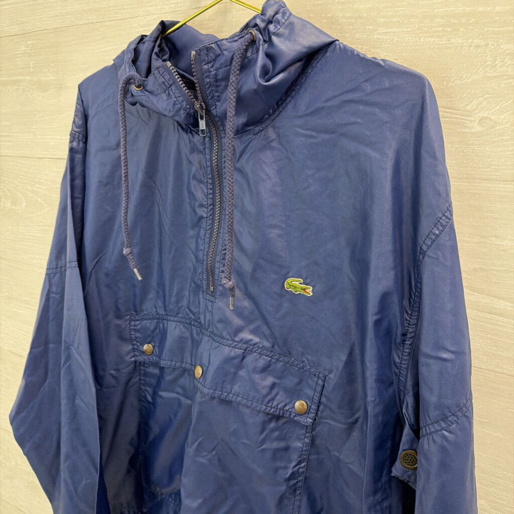 Izod Lacoste Blue Pullover Windbreaker Jacket Large