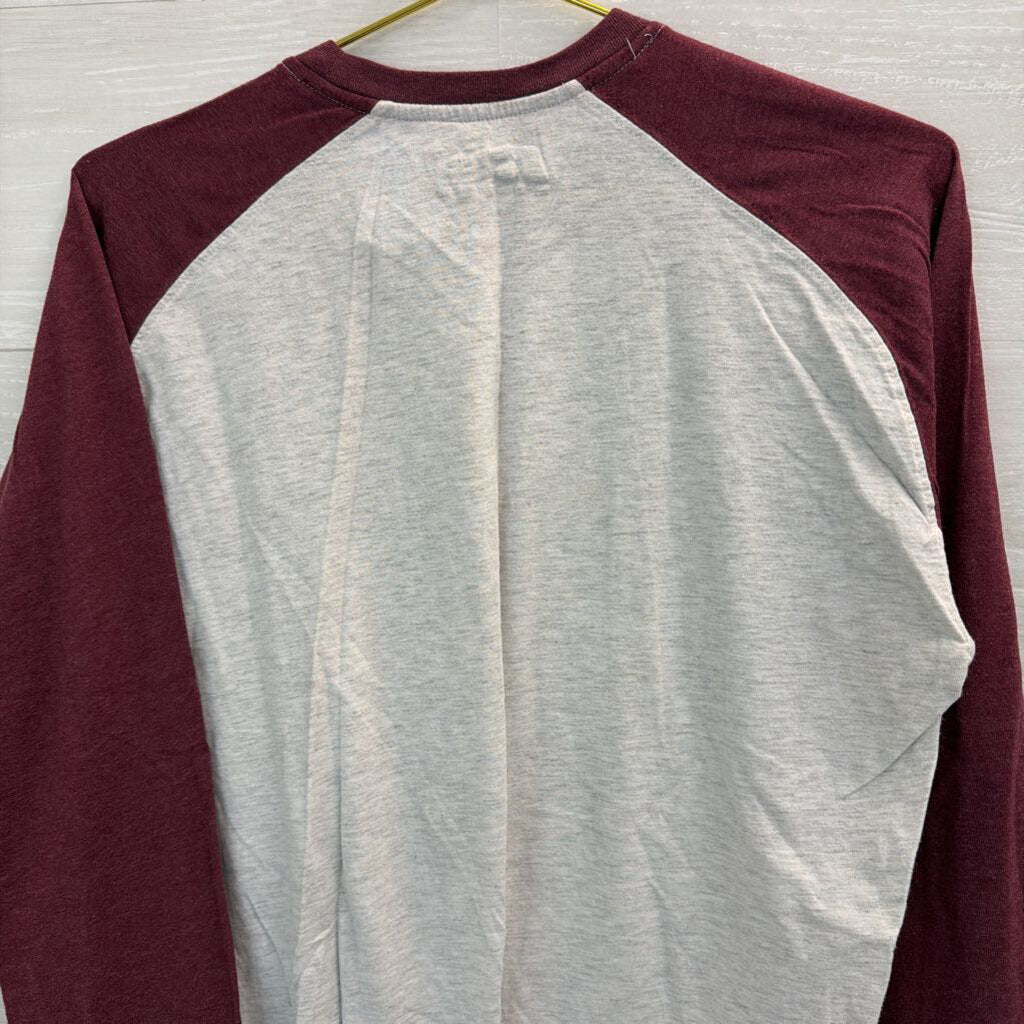 Russel Grey/ Burgundy Virginia Tech Long Sleeve Top Large