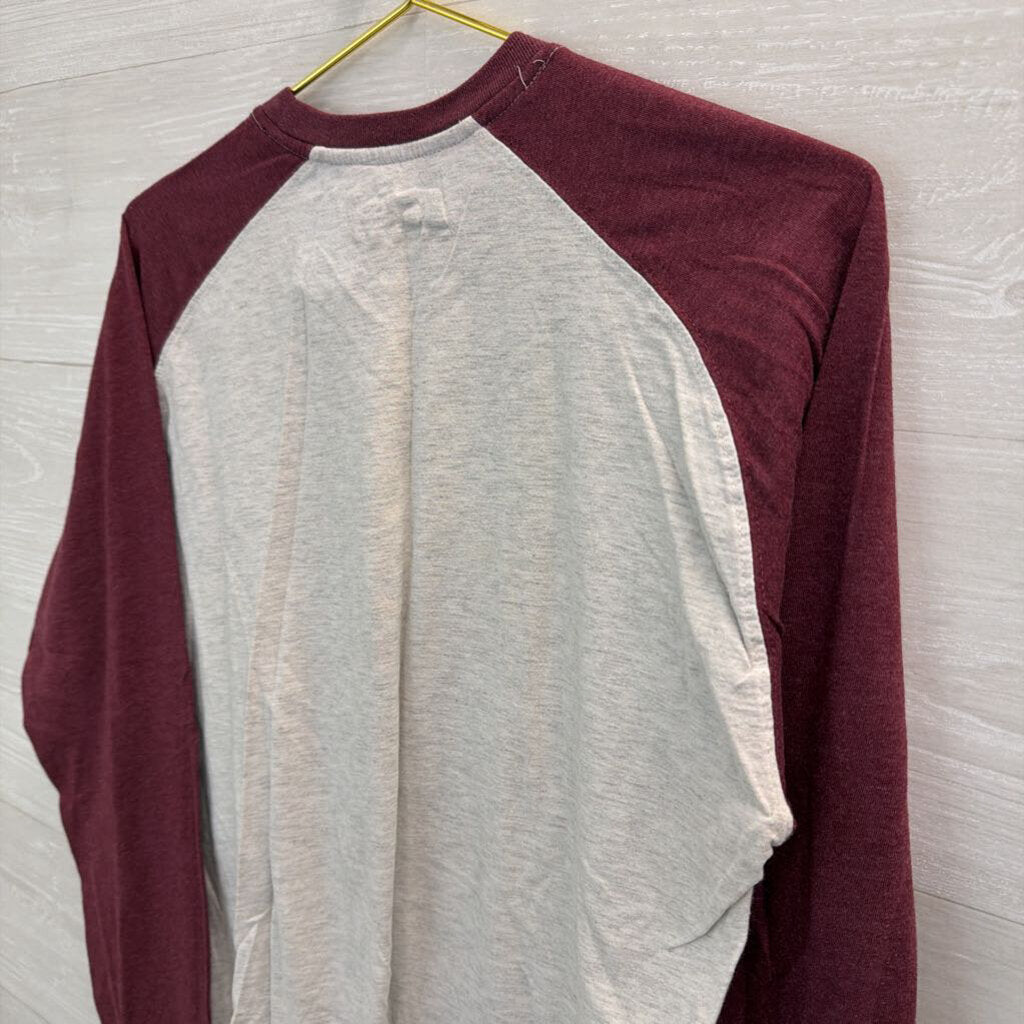 Russel Grey/ Burgundy Virginia Tech Long Sleeve Top Large