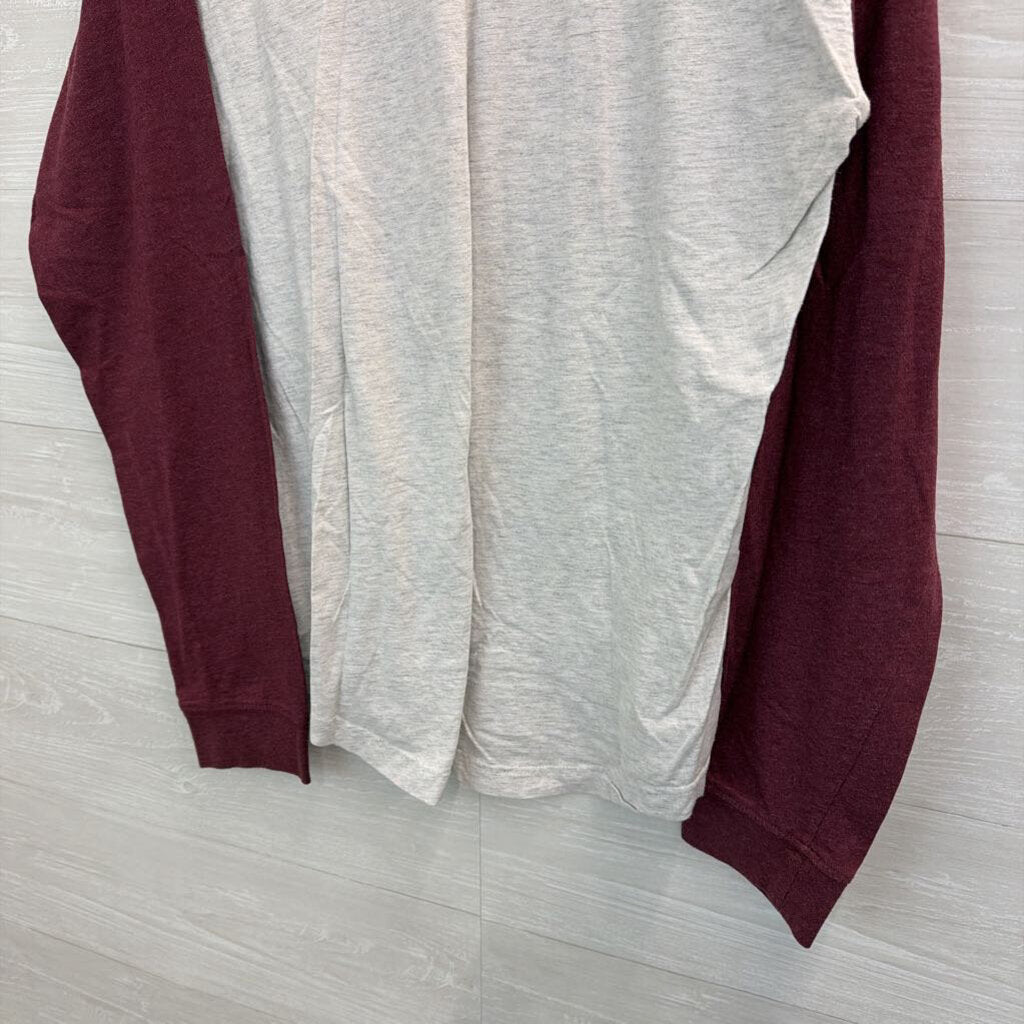 Russel Grey/ Burgundy Virginia Tech Long Sleeve Top Large