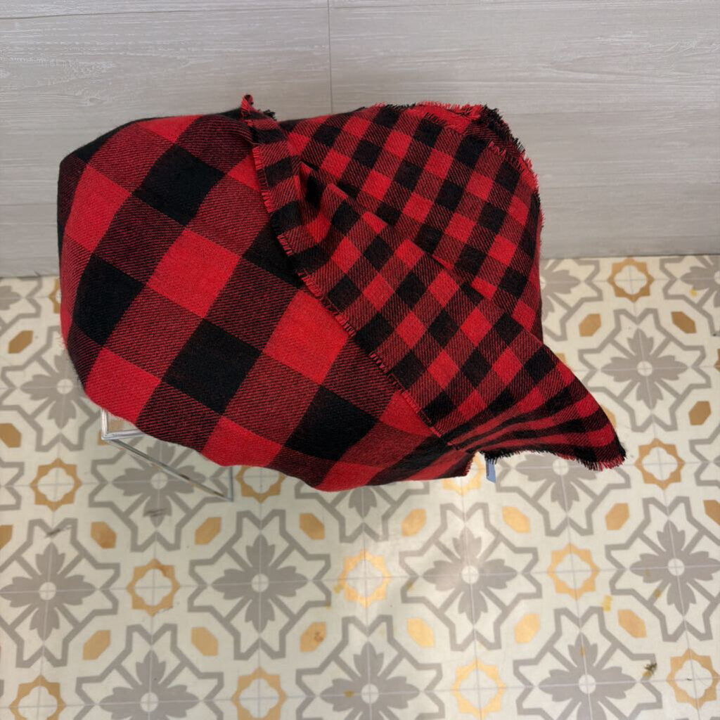 Soft Black/ Red Gingham Scarf