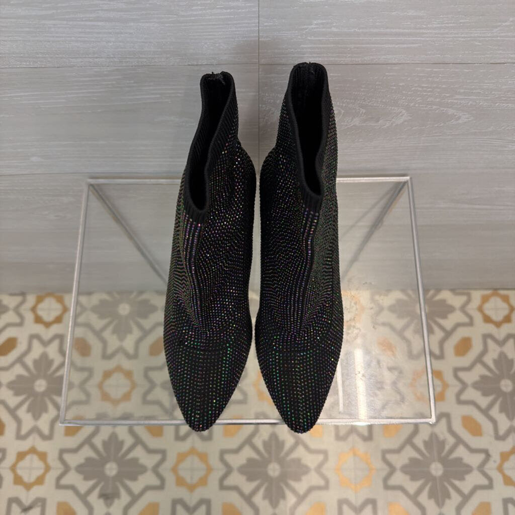 Wild Pair Black Baybe Rhinestone Ankle Boots 8
