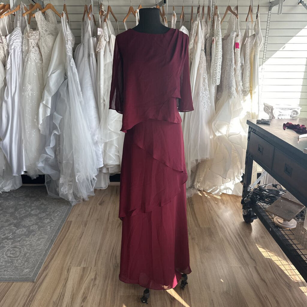 Asymmetrical Tiered Long Chiffon Dress 16