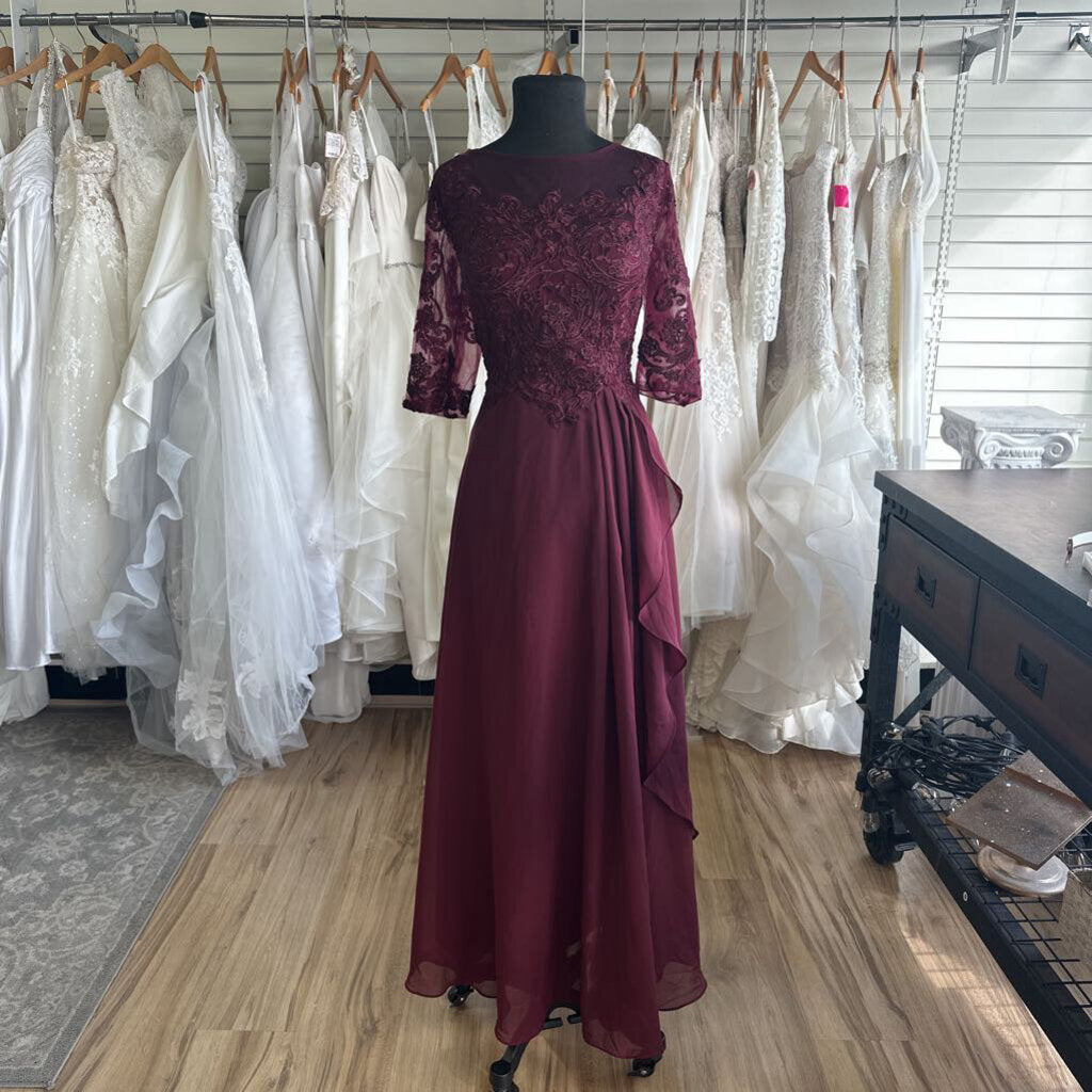 Lace Top Corset Back Long Dress 16