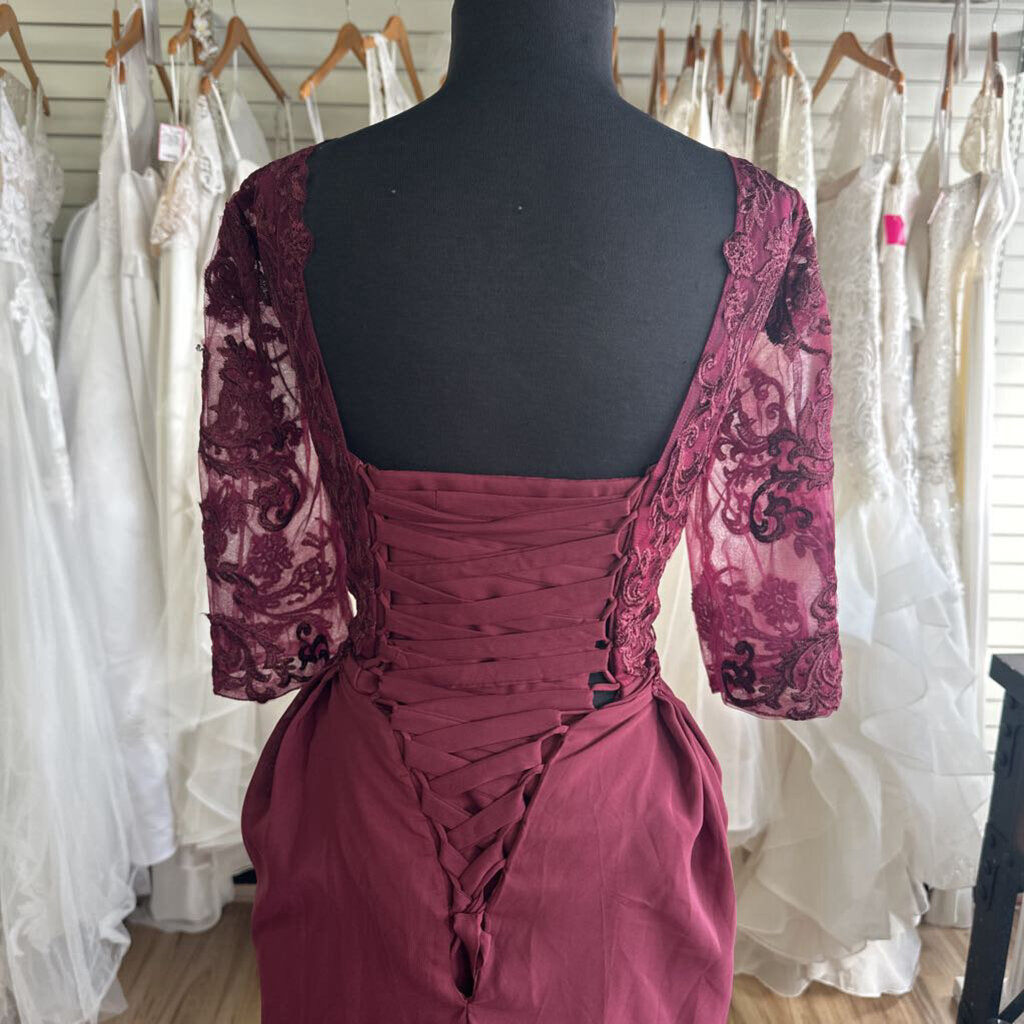 Lace Top Corset Back Long Dress 16
