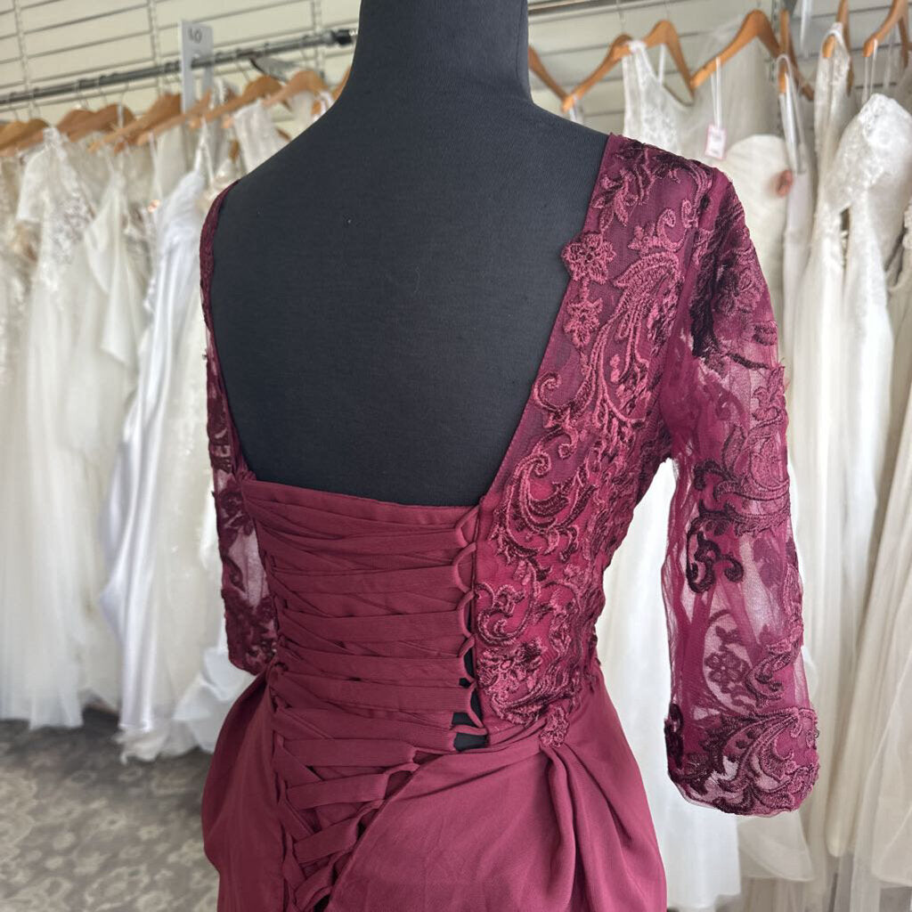 Lace Top Corset Back Long Dress 16